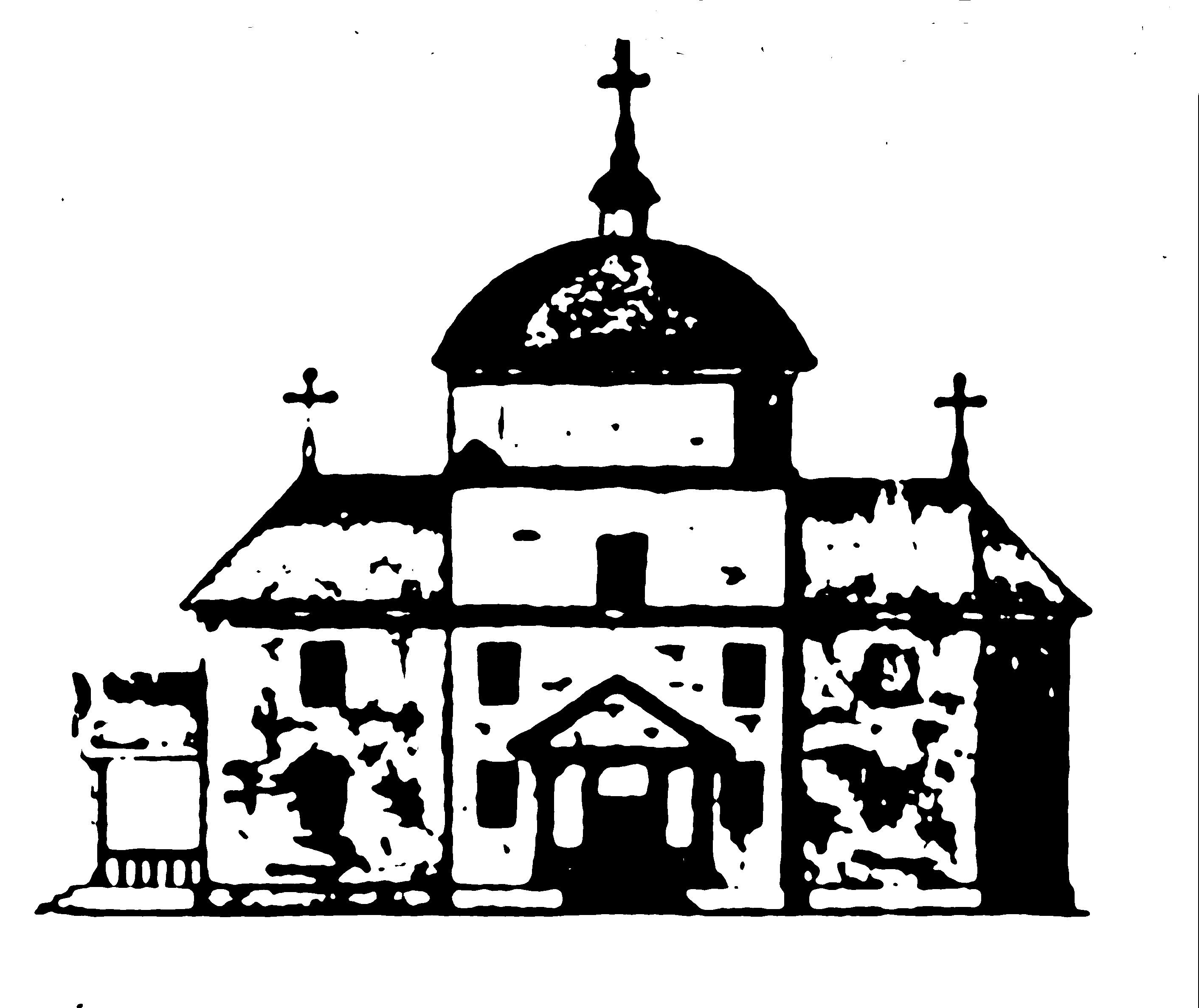 Схема першої дерев'яної церкви у Кам'яному Броді. XVIII ст.